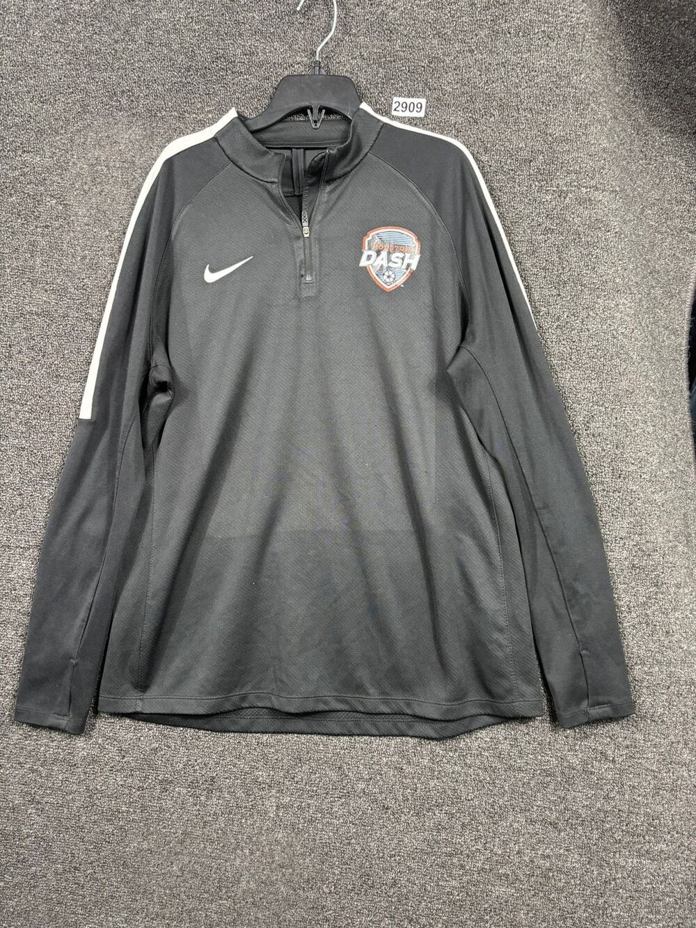 Houston Dash Shirt Mens XL Black Dri Fit Soccer Pullover Sweatshirt Nike NWSL